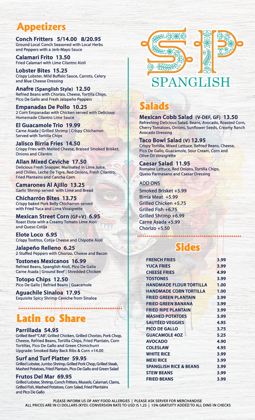 Spanglish Menu - Dec 18th 2024